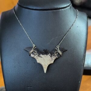 Wire Wrapped Bat Gemstone Necklace